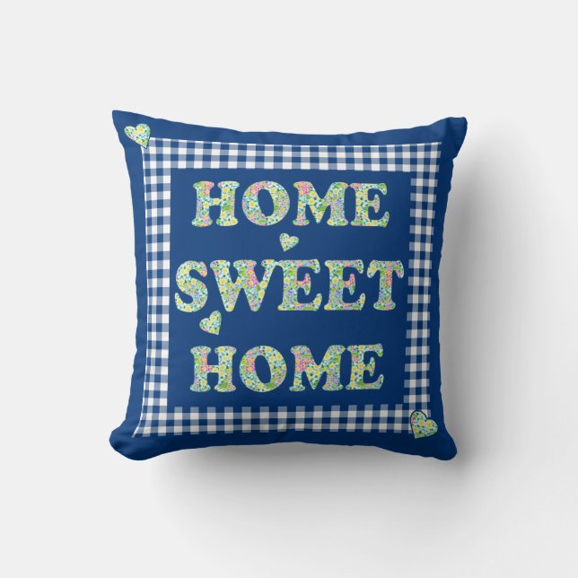 Almofada Home Sweet Home Travesseiro, Blue Mix'n'Match Padr (Frente)