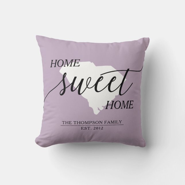 Almofada Home Sweet Home - Travesseiro decorativo de Nome d (Frente)