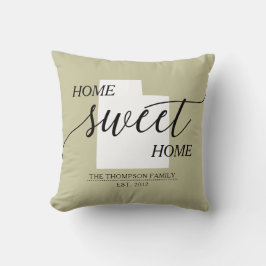 Almofada Home Sweet Home UT State Family Name Travesseiro d