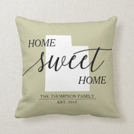 Almofada Home Sweet Home UT State Family Name Travesseiro d
