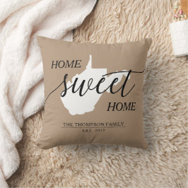 Almofada Home Sweet Home WV State Family Name Travesseiro d