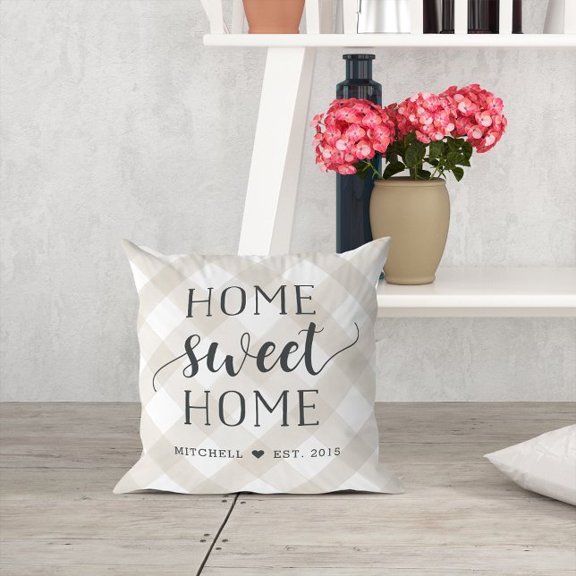 Almofada Home Sweet Personalizado (Criador carregado)