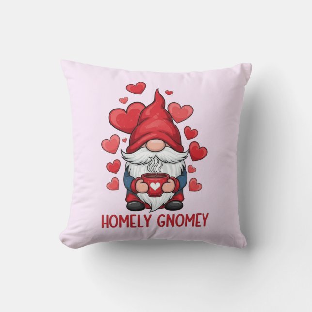 Almofada Homely Homey Red Hearts Gnomo design (Frente)