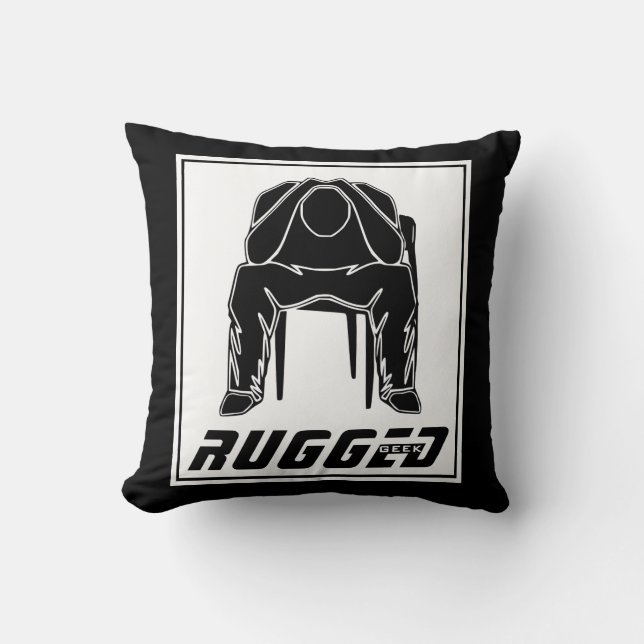 Almofada Homem branco-preto com cabeça-dura | Pensador (Frente)