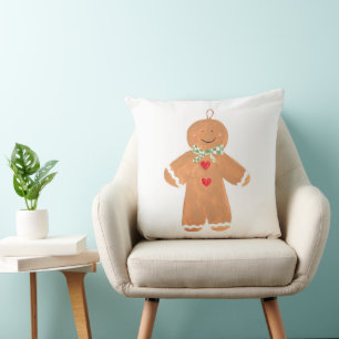 Almofada Homem de biscoito de gengibre Feliz Natal Nostálgi