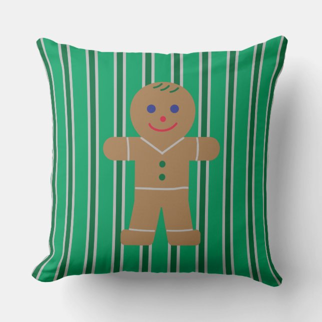 Almofada Homem de Biscoito de Natal Divertido e Chique (Frente)
