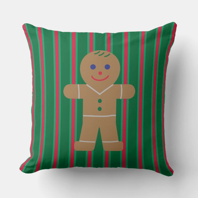 Almofada Homem de Biscoito de Natal Divertido e Chique (Frente)
