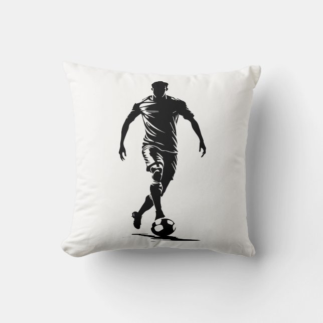 Almofada Homem de futebol com design de bola. (Frente)