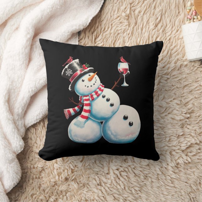 Almofada Homem de Neve Com Vinho Natal Presente Engraçado d (Cobertor)