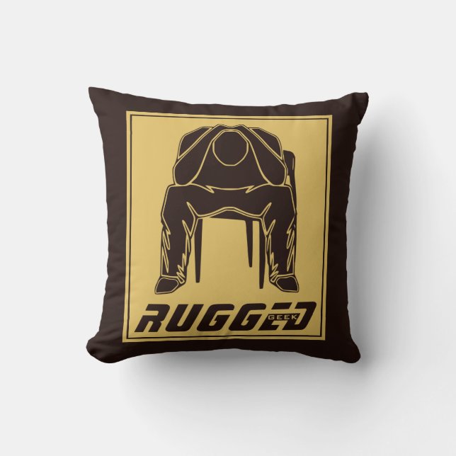 Almofada Homem resistente de ouro castanho | Pensador (Frente)