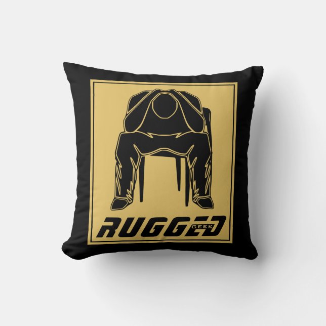 Almofada Homem robusto de ouro negro Cabeça de segurança |  (Frente)