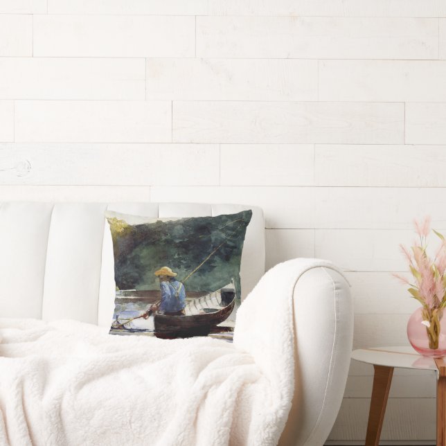 Almofada Homer - Garoto Pesca, pintura popular, (Sofá)