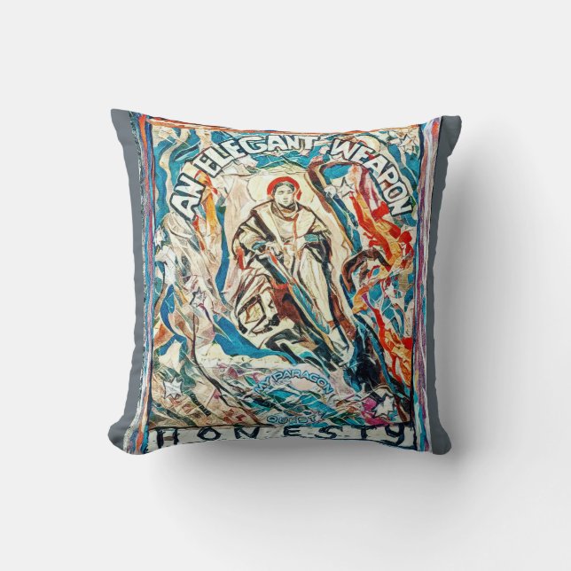 Almofada Honestidade, uma arma elegante. (Frente)