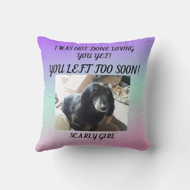 Almofada Honrando Seu Amado Pet: Memorial Sentido (Verso)