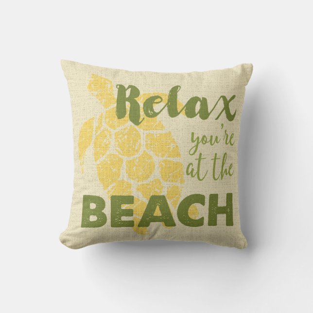 Almofada Honu Sea Turtle Hawaiai Relax Beach Reversible (Frente)