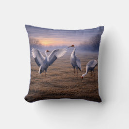 Almofada Hooded Cranes in Winter - 