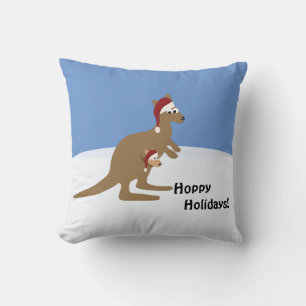 Almofada Hoppy Holidays Natal Kangaroo e Joey