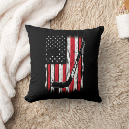 Almofada Hóquei Bandeira Americana Esportes Retro Vintage