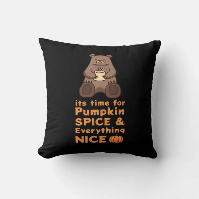 Almofada Hora De Pumpkin Spice E Tudo Que É Bonito Seja (Frente)