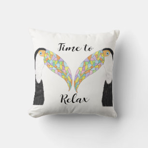 Almofada Hora de relaxar os tucanos