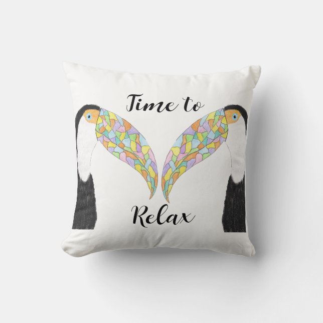Almofada Hora de relaxar os tucanos (Frente)