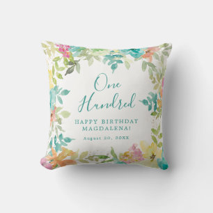 Almofada Horário de Verão Personalizado Floral 100º Anivers