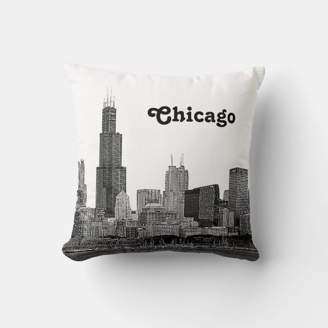 Almofada Horizonte de Chicago Gravado (Frente)