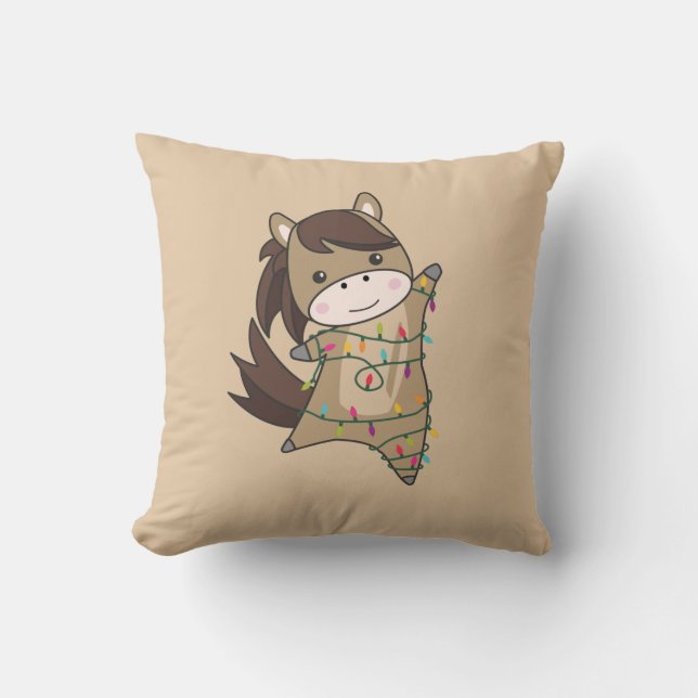 Almofada Horse Pony Christmas Snow Winter Animal Horses (Frente)