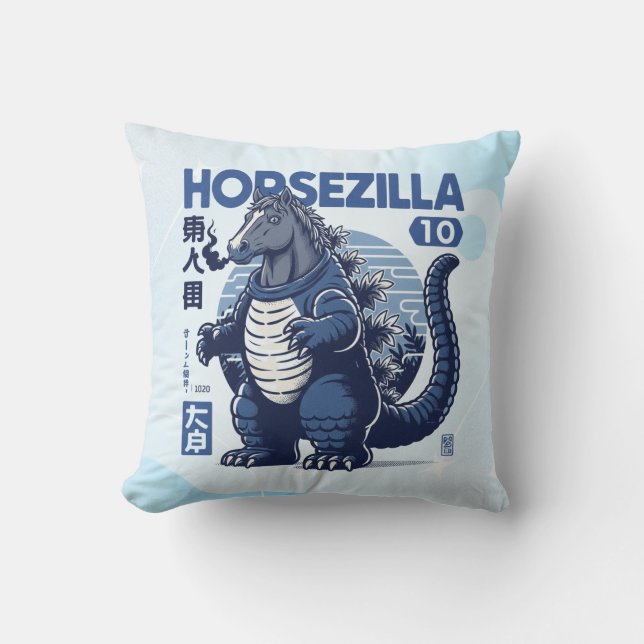 Almofada Horsezilla Shirt | Giant Monster Horse Art | Epic  (Frente)