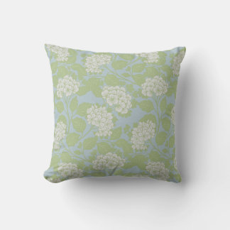 Almofada Hortênsia elegante cottagecore azul empoeirado ver