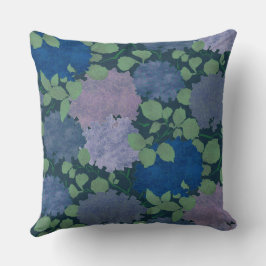Almofada Hortênsia Vintage Jardim Azul Naval Verde Lavanda