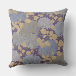 Almofada Hortênsia Vintage Jardim Roxo Lavanda Ocre