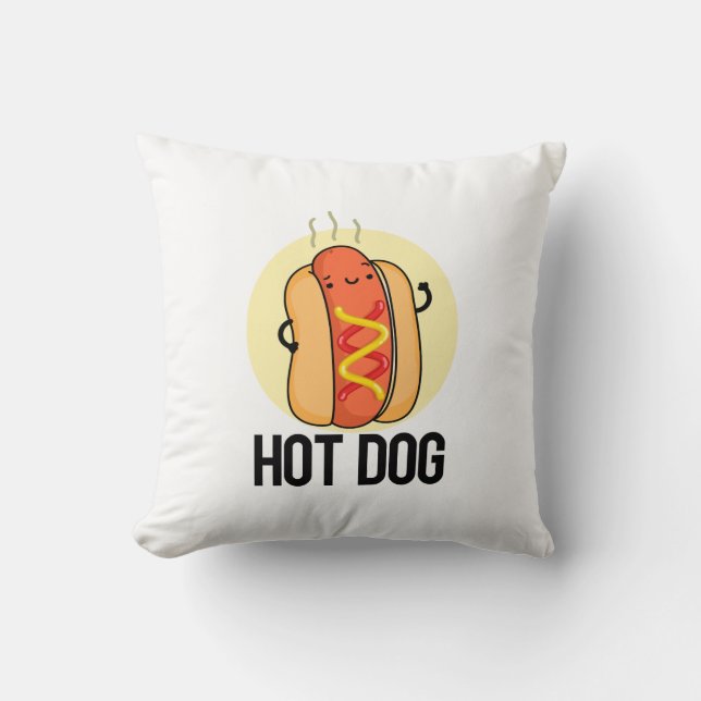 Almofada Hot Dog Engraçado Snack Pun (Frente)