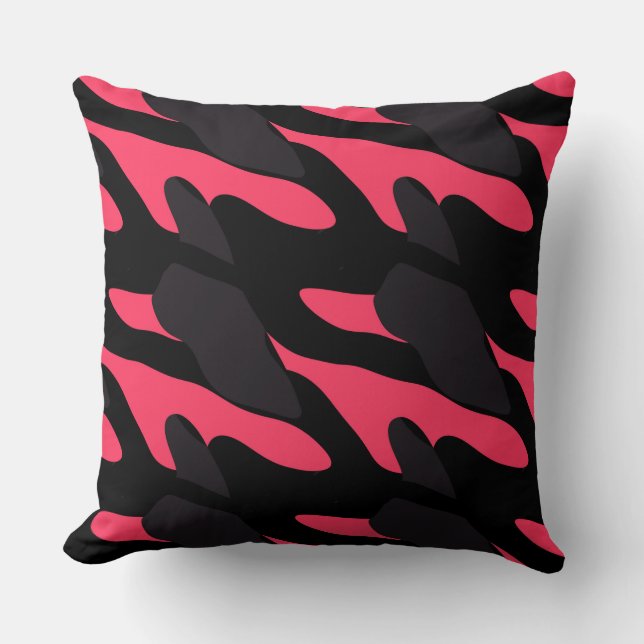 Almofada Hot pink, gray and black Camo abstract (Frente)