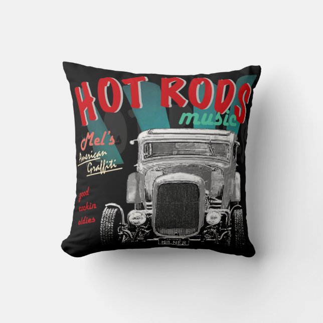 Almofada Hot rod, Música, Grafite, cupé 1932 (Frente)