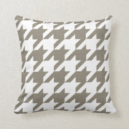 Almofada Houndstooth moderno, branco com textura
