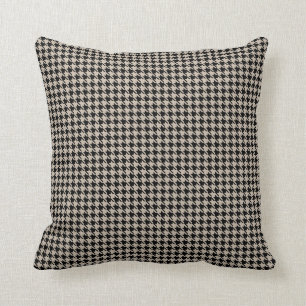 Almofada Houndstooth Tan e preto
