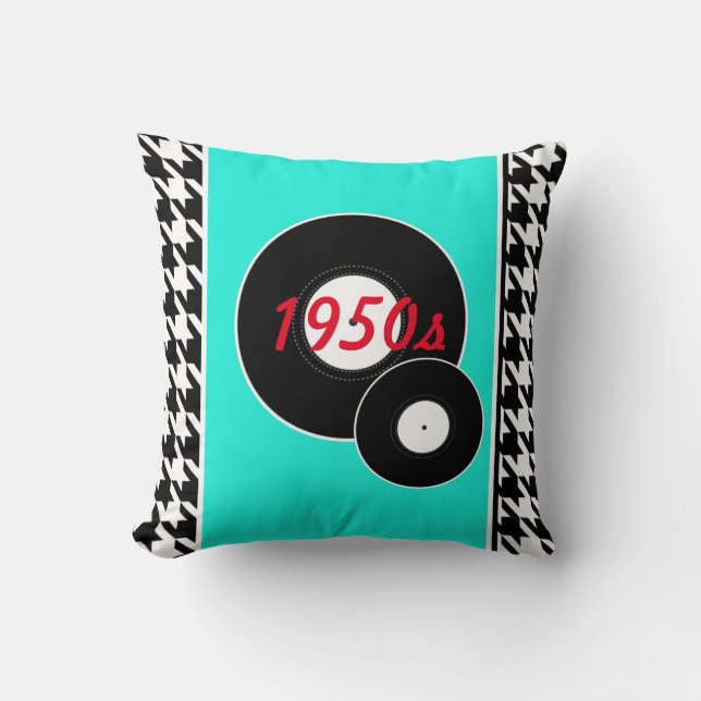 Almofada Houndstooth verificou a safra dos anos 50 (Frente)