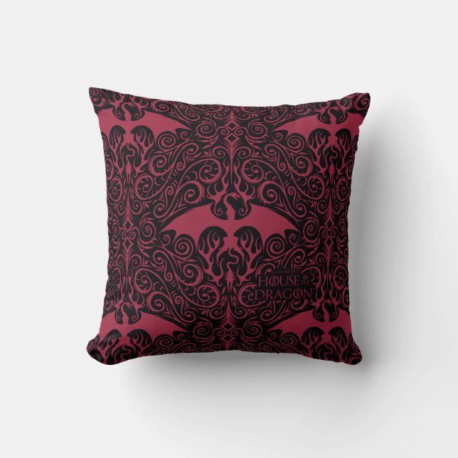 Almofada HOUSE OF THE DRAGON | Red Dragon Filigree Pattern (Frente)
