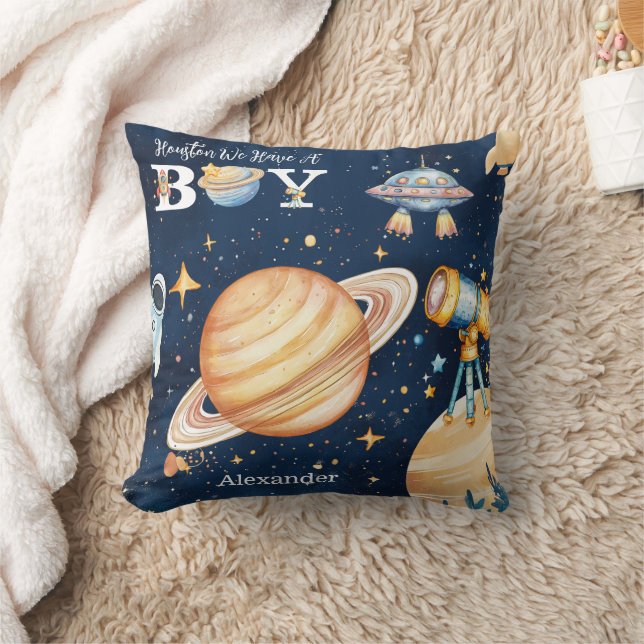 Almofada Houston We Have A Boy Outer Space (Cobertor)