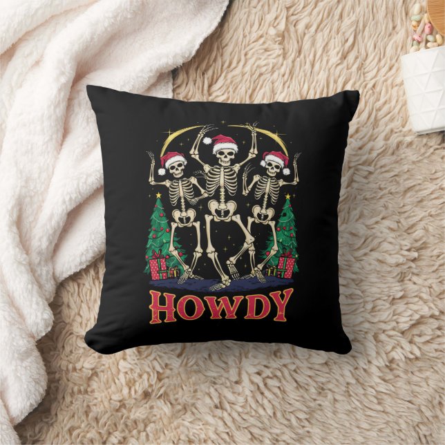 Almofada Howdy Dancing Skeleton Engraçado Feriado de Natal (Cobertor)