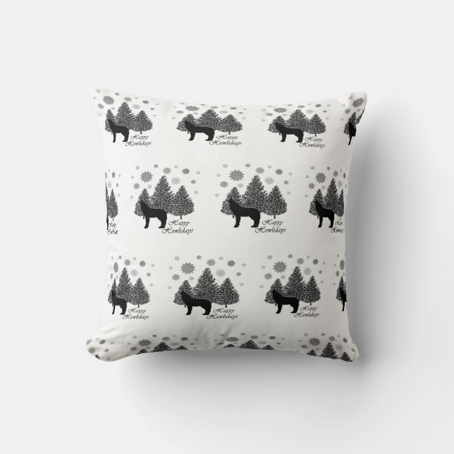 Almofada Howf Happy Howlidays Leopard Pattern Snow (Frente)