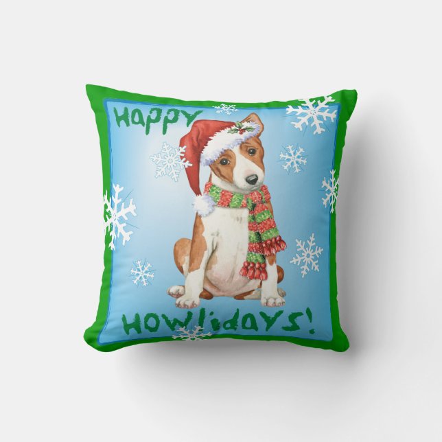 Almofada Howliday feliz Basenji (Frente)