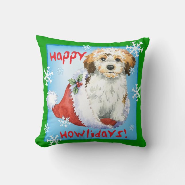 Almofada Howliday feliz Havanese (Frente)