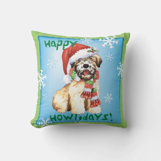 Almofada Howlidays feliz Wheaten (Frente)