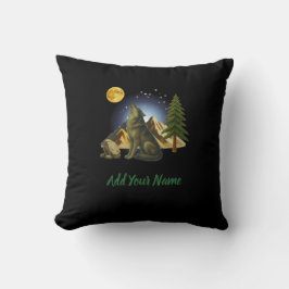 Almofada Howling Wolf Throw Pillow