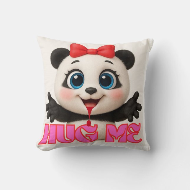 Almofada Hug Me 🤗 panda Pillow – Cute Kawaii Panda (Frente)