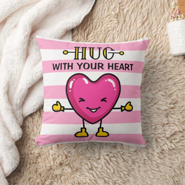 Almofada Hug With Your Heart Throw Pillows (Cobertor)