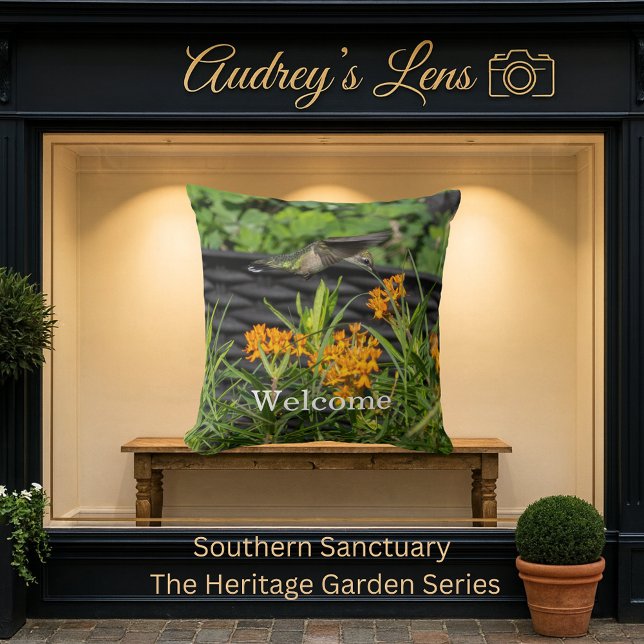 Almofada Hummingbird & Butterfly Weed Floral Garden Flag (Criador carregado)