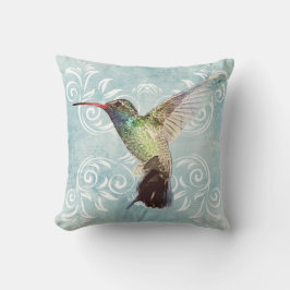 Almofada Hummingbird com fundo florescente